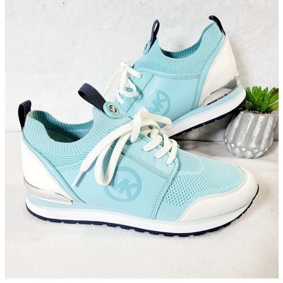 Michael Kors Womens Mystic Blue Sneakers Dash Knit Trainer Shoes Size 9M - Picture 3 of 6